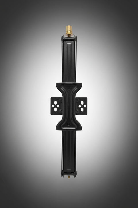 Black Steel RV Scissor Jack SP-SCISJACK24-2500 Extended - Top-Down View Showing Brass Drive Nut | United RV Parts