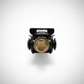 Black RV Scissor Jack SP-SCISJACK24-2500 Drive Nut Close-Up - Brass Hex Fitting Detail | United RV Parts