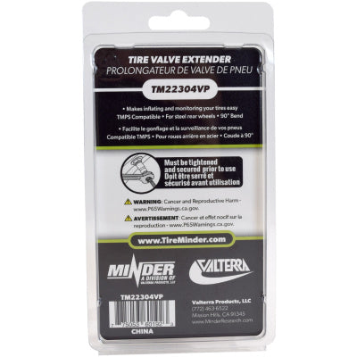 TireMinder | 90 Degree Angled Valve Extender | TM22304VP | 2 Pack