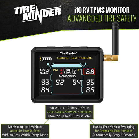 Valterra | TireMinder i10 RV TPMS | TM22142 | with 6 Transmitters