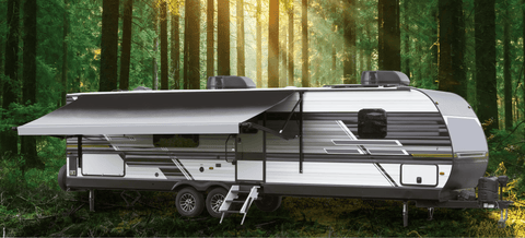 Velarium | Universal RV Awning Replacement Fabric | VCB1400300 | 14' | Charcoal Reverse Fade