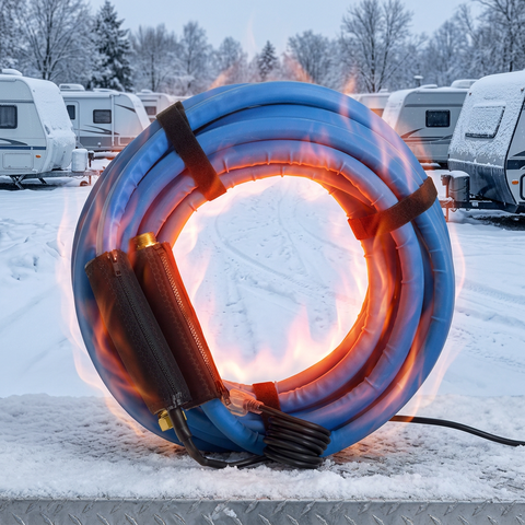 Valterra | 50’ Heated Fresh Water Hose | W01-6350 | Heated | 5/8 Inch Diameter | 50 Foot Length | Rated To -20 Degrees Fahrenheit  | Blue