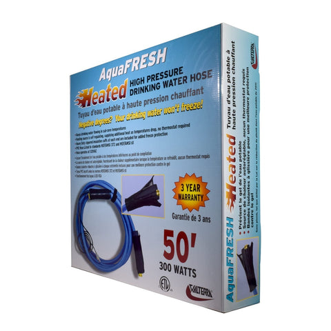 Valterra | 50’ Heated Fresh Water Hose | W01-6350 | Heated | 5/8 Inch Diameter | 50 Foot Length | Rated To -20 Degrees Fahrenheit  | Blue