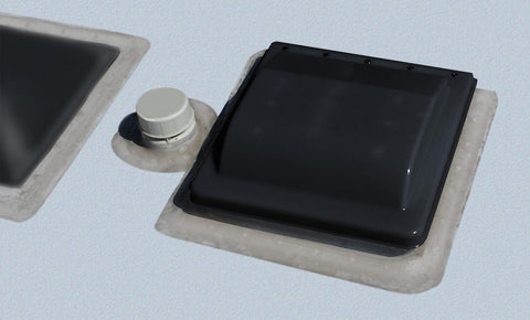 Valterra | Universal Replacement Roof Vent Lid - For Jensen/ Ventline/ Elixir / Ventadome Roof Vents  | A10-3376 | Polypropylene | With Mounting Hardware | Smoke