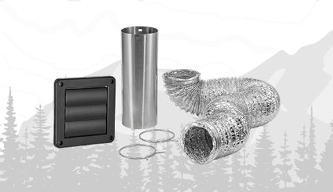 InVision | Dryer Exhaust Vent Kit | 620-2700 | Black