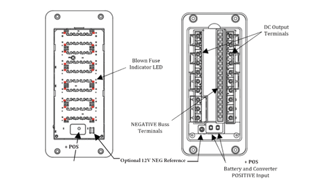 WFCO | Distribution Panel Only | WF-7910 | 12v Converter Accessory