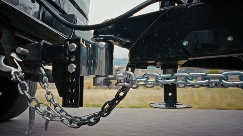 Andersen 3324 Weight Distribution Hitch Installed on Trailer - Towing Close-Up | United RV Parts