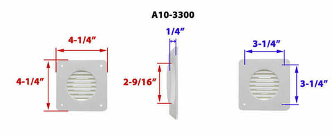 Valterra | Battery Box Vent Louver Square | A10-3300 | White