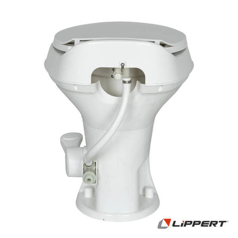 Lippert | Flow Max RV Toilet | 202403010 | Round Plastic Bowl | White