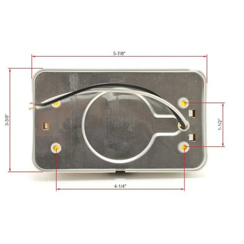 Command Electronics | Rectangular Porch Light | CMD-007-50SAB | Black Base | Amber Lens | with Switch