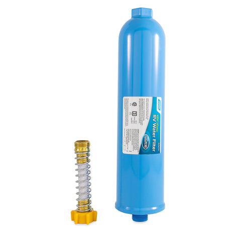 Camco | TastePURE XL RV / Marine Water Filter with Flexible Hose Protector | 40019