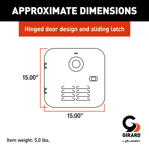 Lippert | Girard Tankless RV Water Heater Door for Suburban | 2GWHD | 6 Gallon | White
