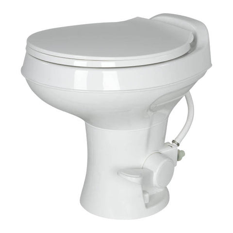 Lippert | Flow Max RV Toilet | 202403010 | Round Plastic Bowl | White