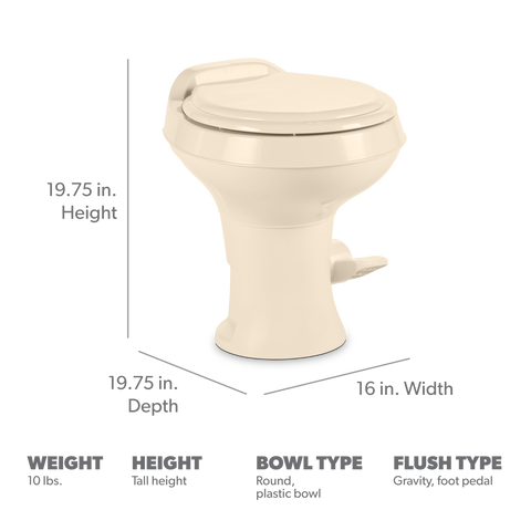 Dometic | 300 RV Toilet | 302300073 | Bone