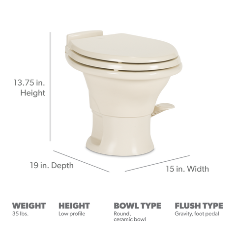 Dometic | 311 Low Profile RV Toilet | 302311683 | Bone