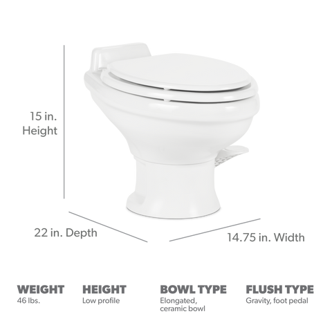 Dometic | 321 Low Profile RV Toilet | 302321681 | White