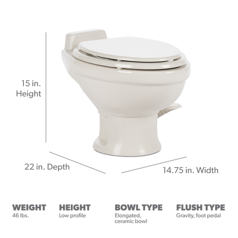 Dometic | 321 Low Profile RV Toilet | 302321683 | Bone