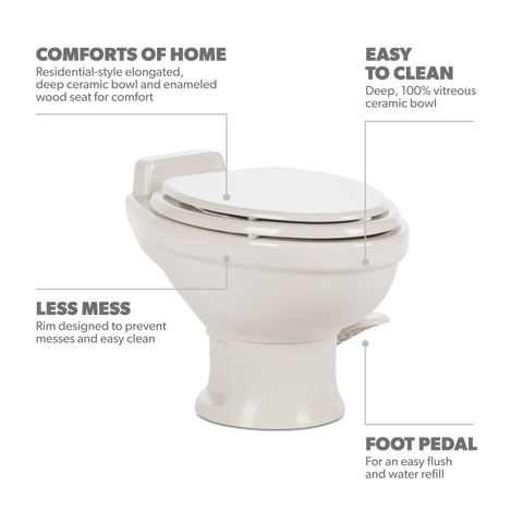 Dometic | 321 Low Profile RV Toilet | 302321683 | Bone