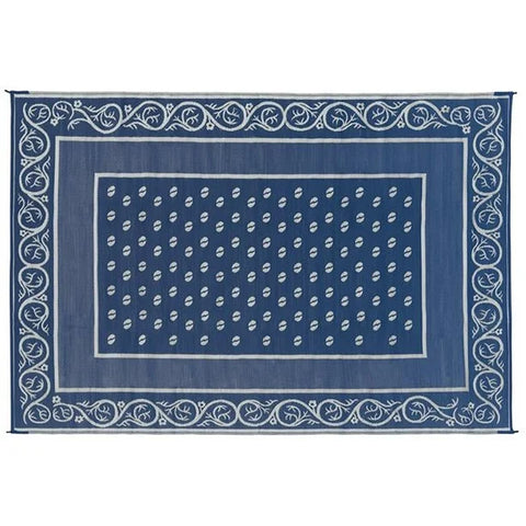 Faulkner | Reversible Vineyard RV Patio Mat | Blue | 48704 | 8' x 20'