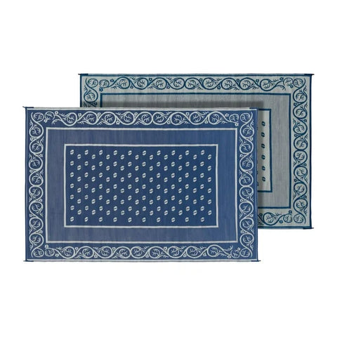 Faulkner | Reversible Vineyard RV Patio Mat | Blue | 48704 | 8' x 20'