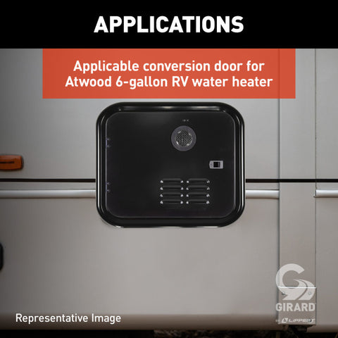Lippert | Girard Tankless RV Water Heater Door for Atwood | 2GWHDA6B | 6 Gallon | Black