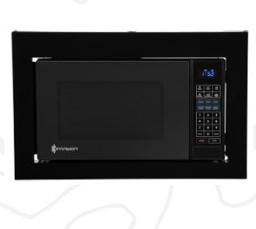 InVision | RV Microwave | 300-2200 | Black | .9 Cubic Foot | With Trim Kit