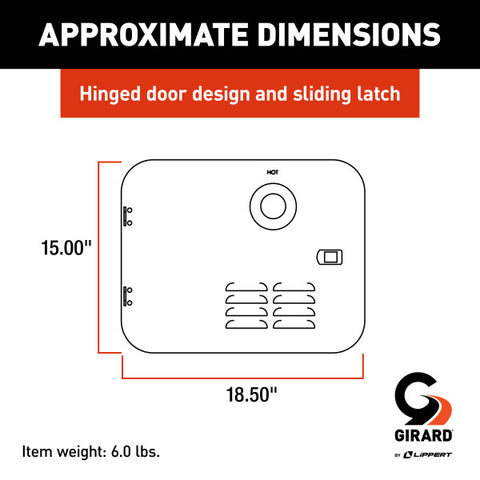 Lippert | Girard Tankless RV Water Heater Door for Atwood | 2GWHDA6 | 6 Gallon | White