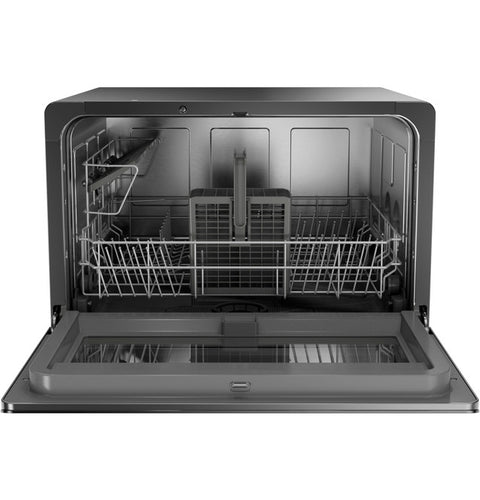 GE Appliances | Compact CounterTop Dishwasher | PZF560HGWBB | Black