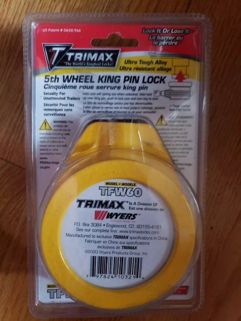 Trimax | 5th Wheel King Pin Lock | TFW60