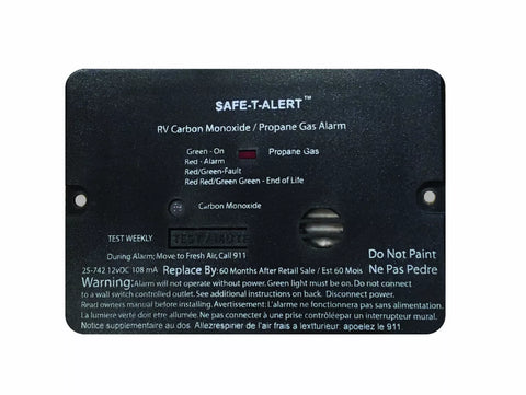 MTI Industries | Mini Dual LP/CO Alarm | Flush Mount | 25-742-BL | Black