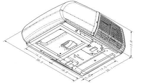 Coleman | Mach 3 RV Air Conditioner | 38203-0680 | 13,500 BTU | Quiet Series | Ducted | Polished Black