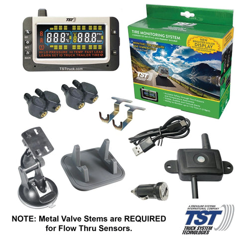 TST | 507 Series 4 Flow Thru Sensor TPMS System Color Display & Repeater | TST-507-FT-4-C