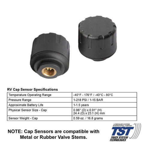 TST | 507 Series 4 RV Cap Sensor TPMS System Color Display & Repeater | TST-507-RV-4-C