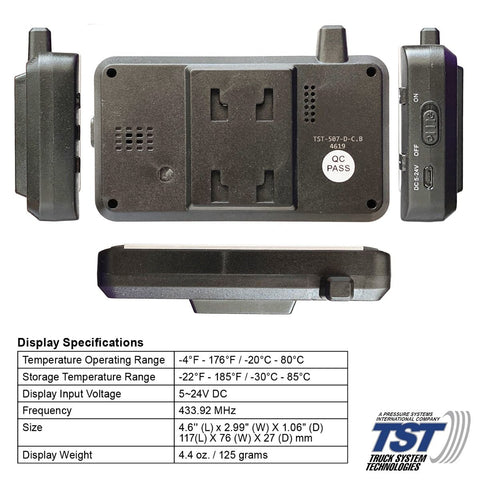 TST | 507 Series 4 RV Cap Sensor TPMS System Color Display & Repeater | TST-507-RV-4-C