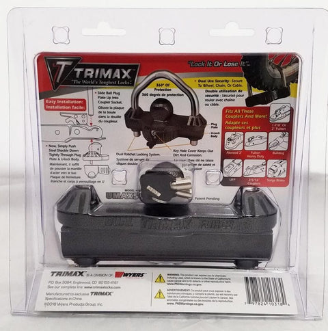 Trimax | Deluxe Universal Dual Purpose Trailer Coupler Lock | UMAX50