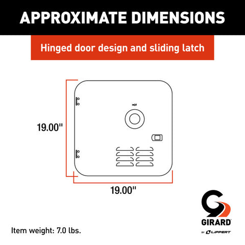 Lippert | Girard Tankless RV Water Heater Door for Suburban, Atwood, Dometic | 2GWHDAS10 | 10 Gallon | White