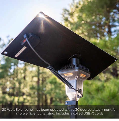Devos | 20 Amp Portable Solar Panel | SP20W | Works With All LightRanger Lights