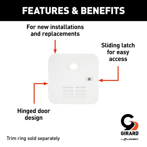 Lippert | Girard Tankless RV Water Heater Door for Suburban | 2GWHD | 6 Gallon | White