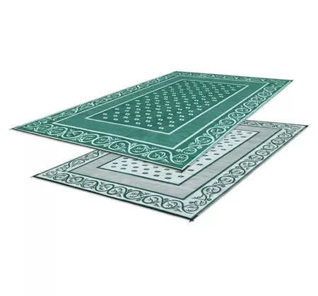Faulkner | Green - Vineyard Design Patio Mat | 48699 | 6' x 9'