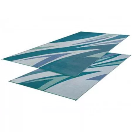 Faulkner | Green & Blue - Summer Waves Design Patio Mat | 46294 | 8' x 20'