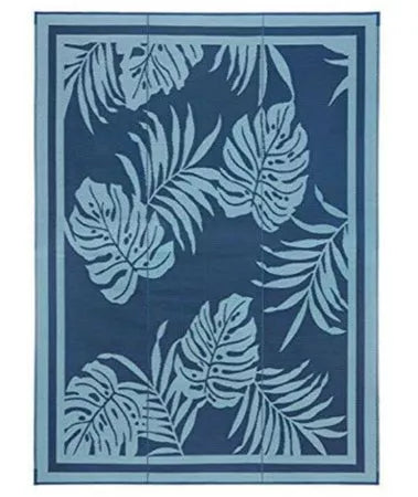 Faulkner | Blue - Paradise Design Patio Mat | 48932 | 9' x 18'