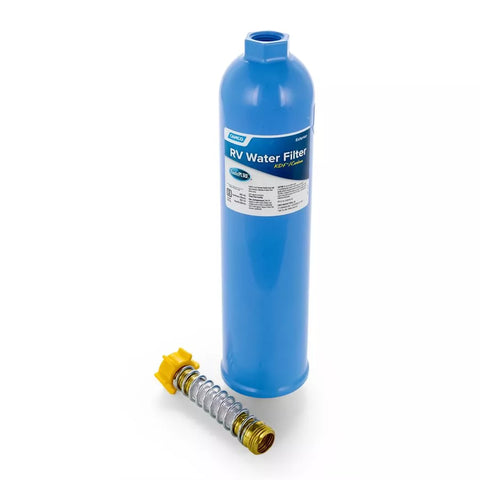 Camco | TastePURE XL RV / Marine Water Filter with Flexible Hose Protector | 40019