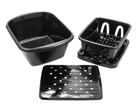 Camco | Sink Kit with Dish Drainer | 43518 | Black