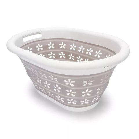 Camco | Collapsible Utility Basket - Small | 51951 | White/Taupe