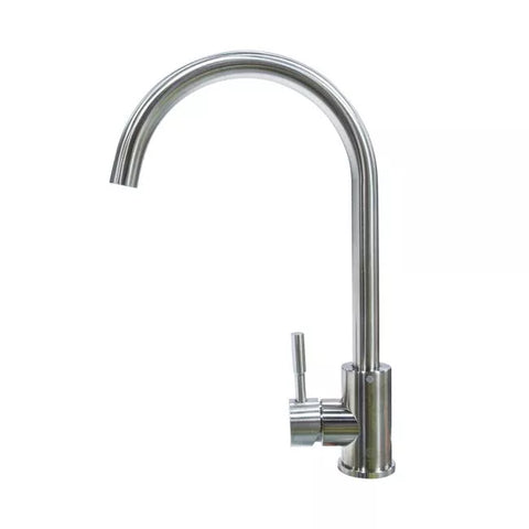 Lippert | Curved Gooseneck Single Hole Faucet | 719324 | Stainless Steel