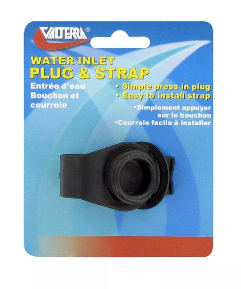 Valterra | 3/4" Black Inlet Plug with Strap | A0170SBKVP