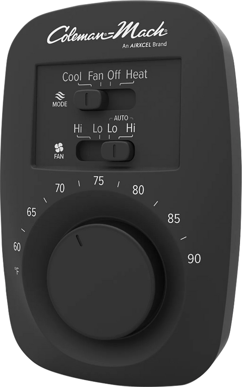 Coleman | Wall Thermostat | 9420-351 | Analog | Heat and Cool | Black