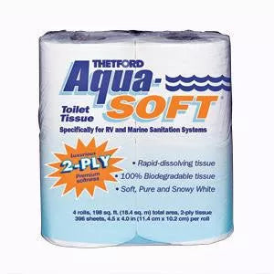 Thetford | Aqua-Soft 2-ply RV Toilet Tissue | 03300 | 4 Pack