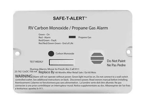 MTI Industries | Mini Dual LP/CO Alarm | Flush Mount | 25-742-WT | White