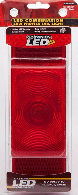 Optronics | RV Tail Light | Stop | Tail | Turn | Black Base | RVSTL60S | Passenger Side